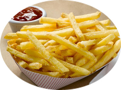 French fries with tomato paste