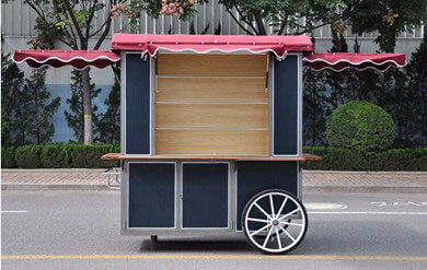 Vintage Food Cart Side Open
