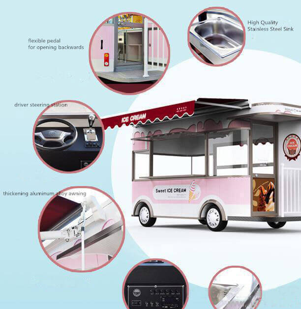 detail features of Amisy ice cream van