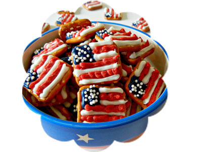 flag shaped pretzels treats