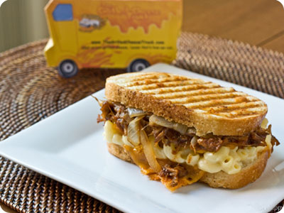 grilled cheese with pork meat