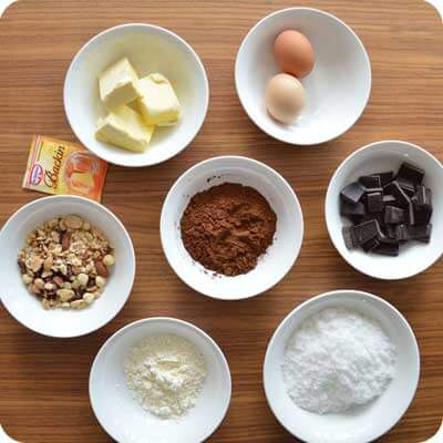 ingredients of brownies