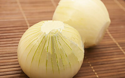 peeled white onion